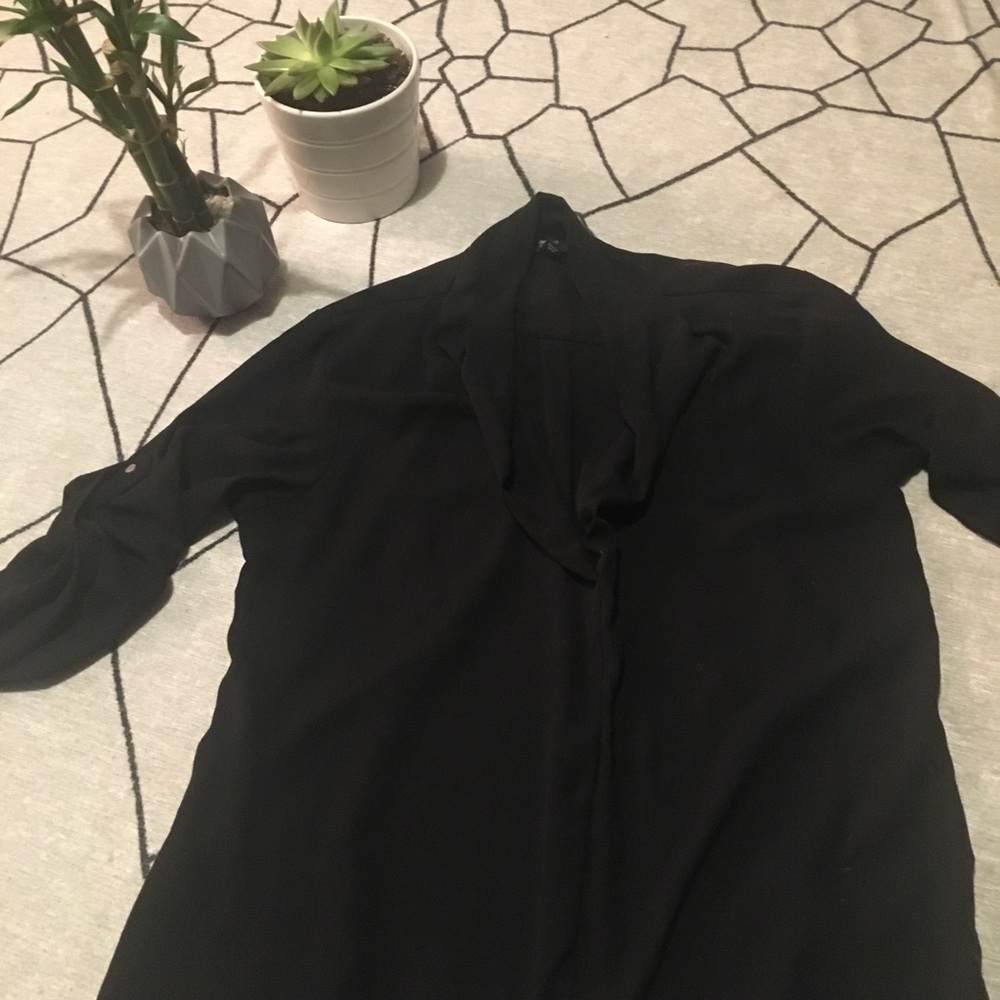 Long Black Tunic Blouse